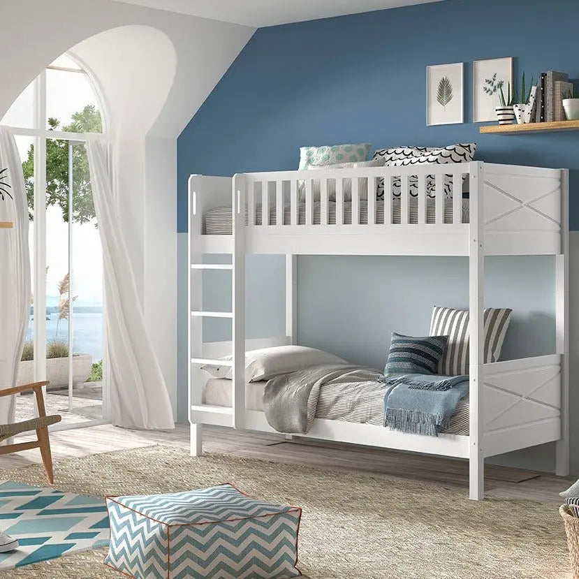 VIPACK - Lit Superposé SCOTT 90 X 200 cm Blanc