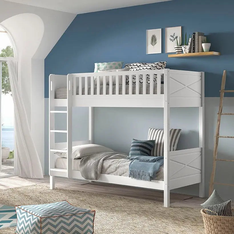 VIPACK - Lit Superposé Scott Avec Deux Tiroirs 90 X 200 Cm