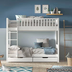 VIPACK - Lit Superposé Scott Avec Deux Tiroirs 90 X 200 Cm