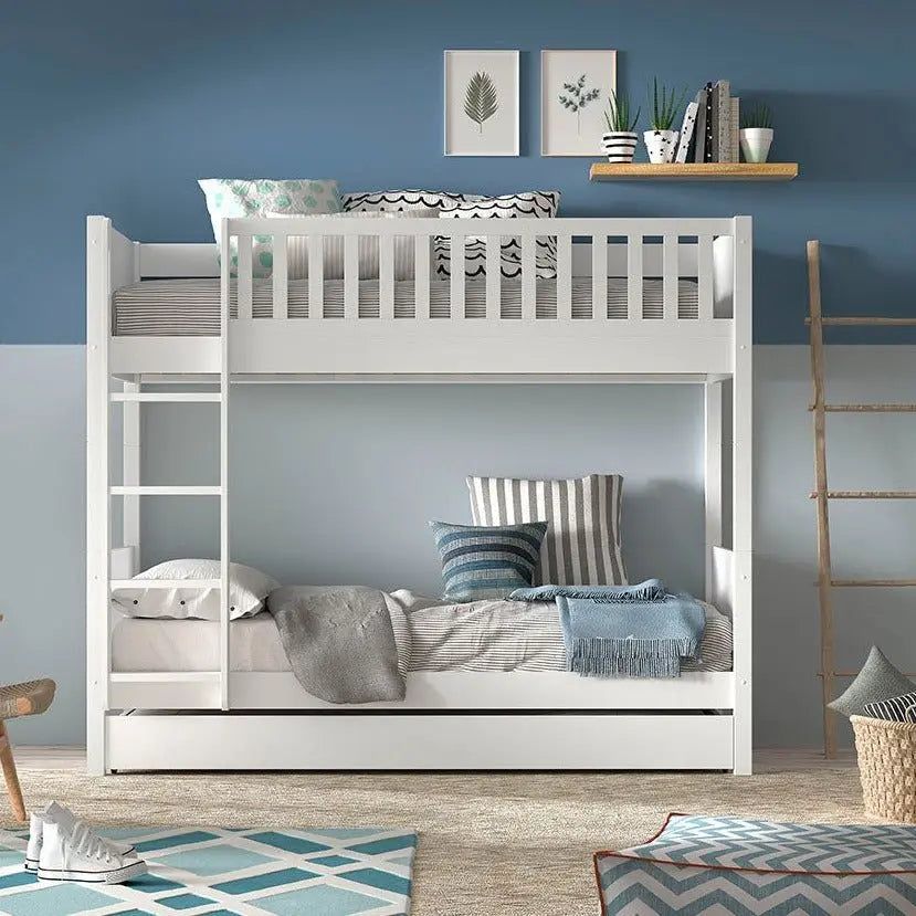 VIPACK - Lit Superposé Scott Avec Tiroir Lit 90 X 200 Cm