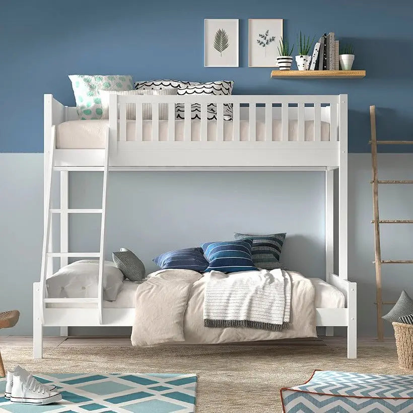 VIPACK - Lit Superposés 3 Places Avec 2 Tiroirs