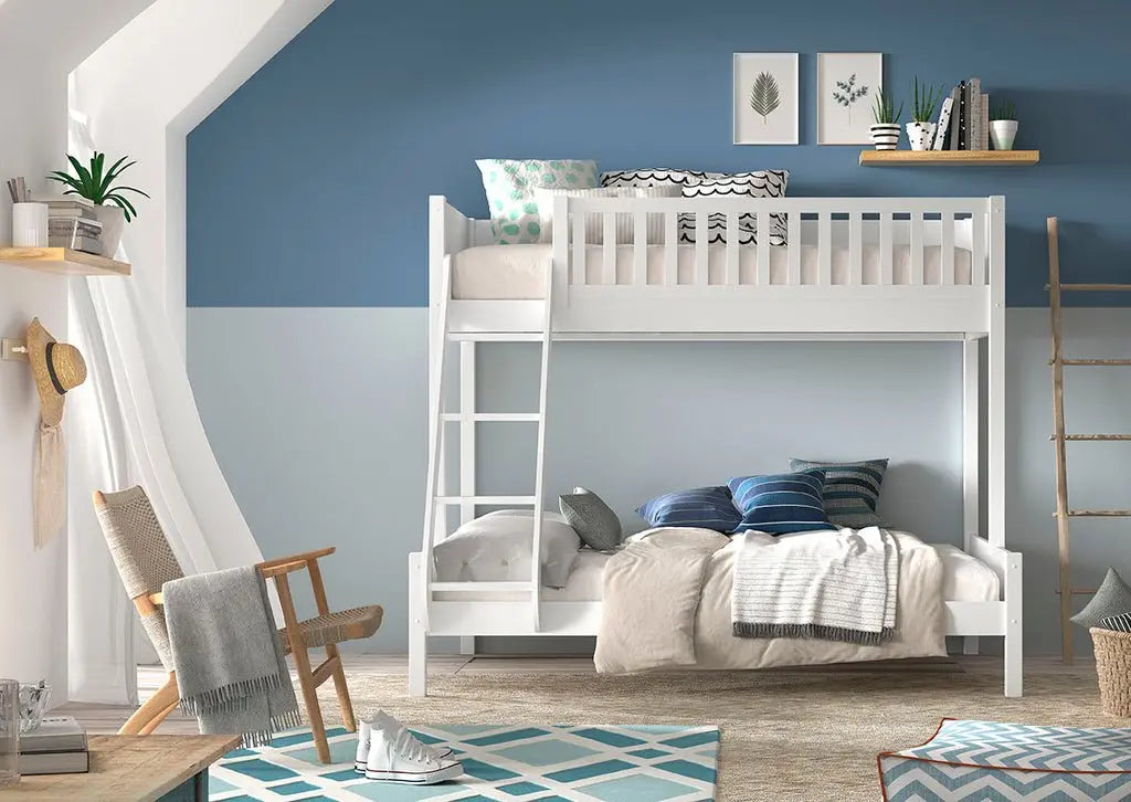 VIPACK - Lit Superposés 3 Places Avec 2 Tiroirs