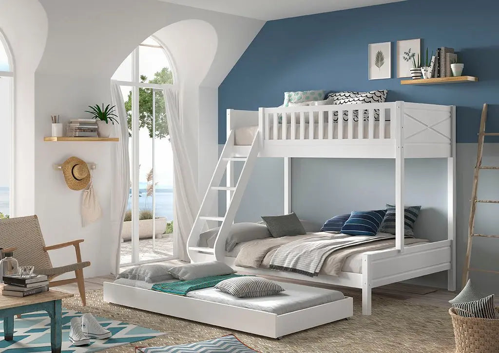 VIPACK - Lit Superposés 3 Places Avec Tiroir de Lit