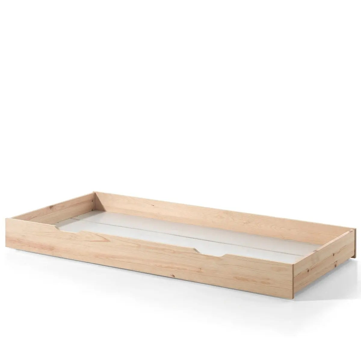 VIPACK - Lit Tipi Avec Barrière & Tiroir Gigogne Naturel 90x200cm