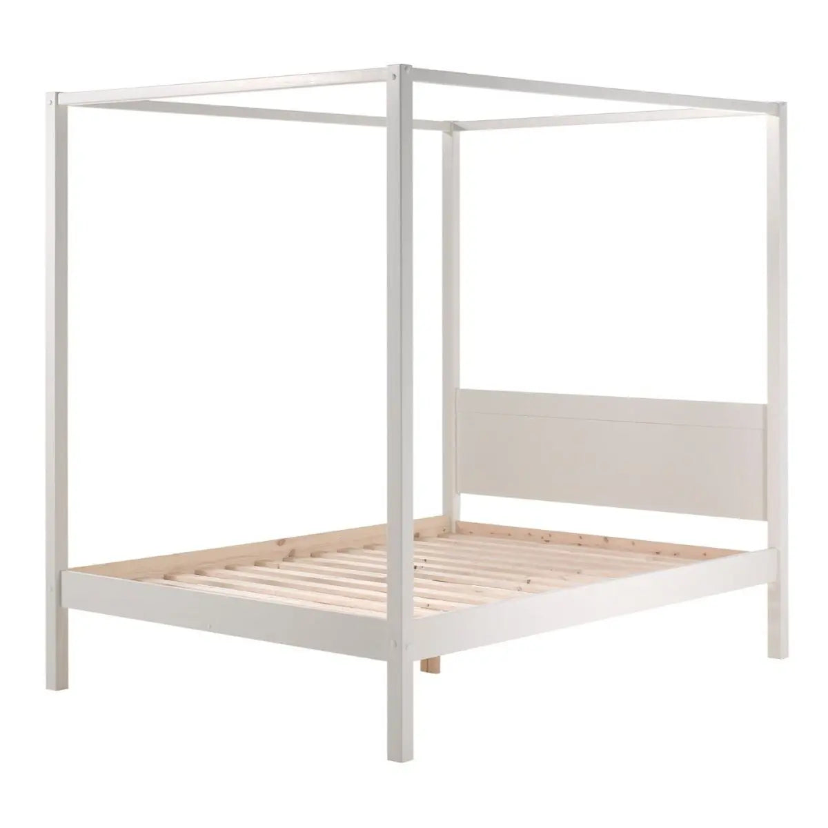 VIPACK - PINO Lit À Baldaquin 140 x 200 cm Blanc