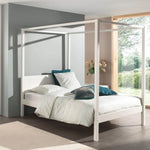 VIPACK - PINO Lit À Baldaquin 140 x 200 cm Blanc