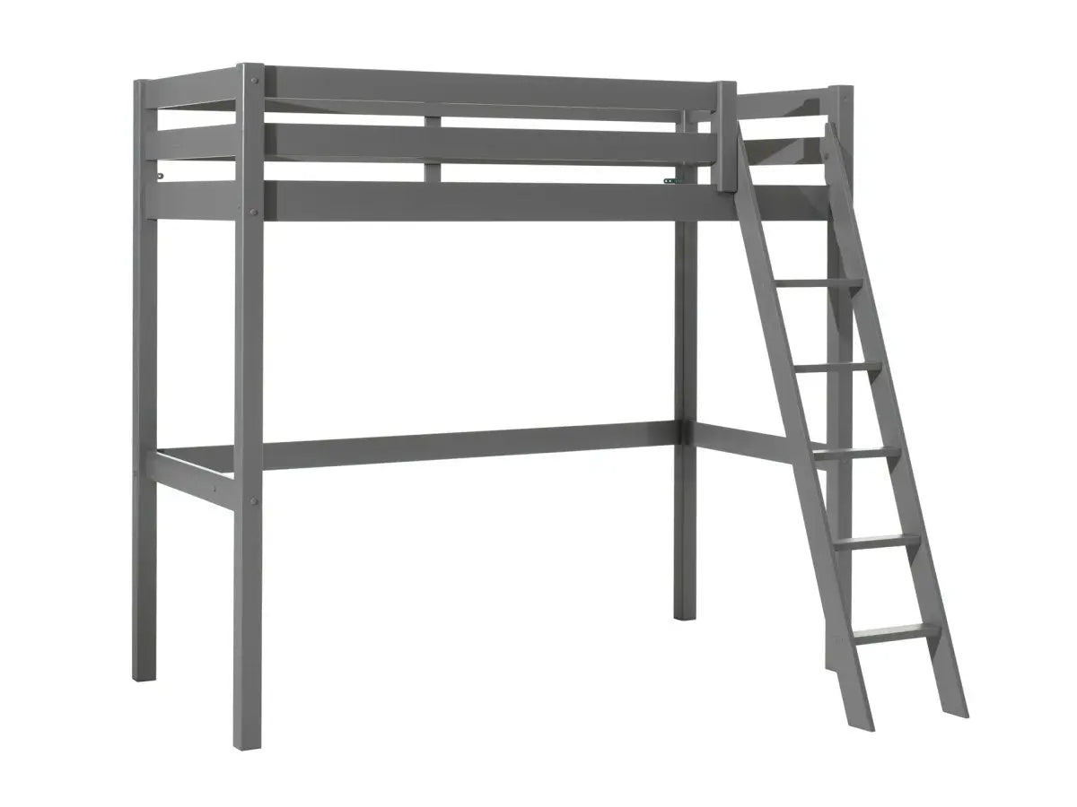 VIPACK - PINO Lit Mezzanine 90 X 200 cm Gris
