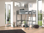 VIPACK - PINO Lit Mezzanine 90 X 200 cm Gris