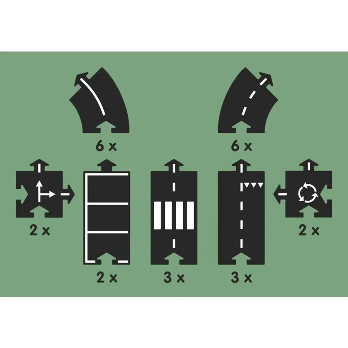 WAY TO PLAY TOYS - Circuit De Voiture Flexible - 24 Pièces Highway