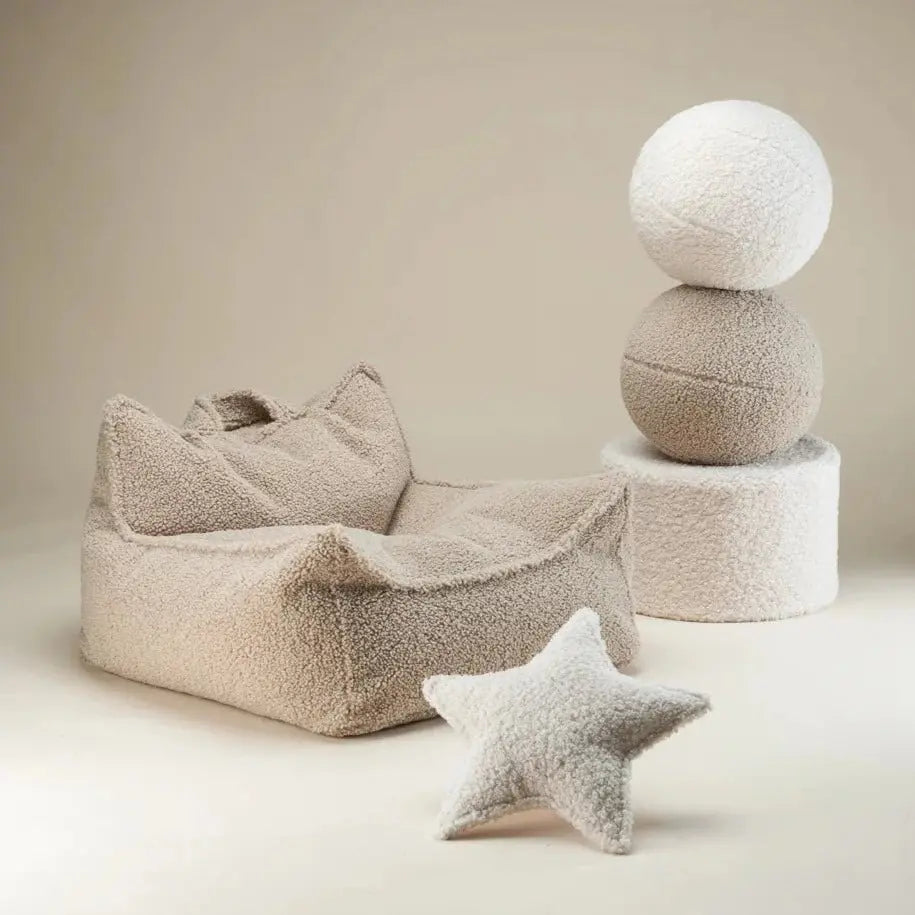 WIGIWAMA - Fauteuil Pouf Biscuit Molletonné