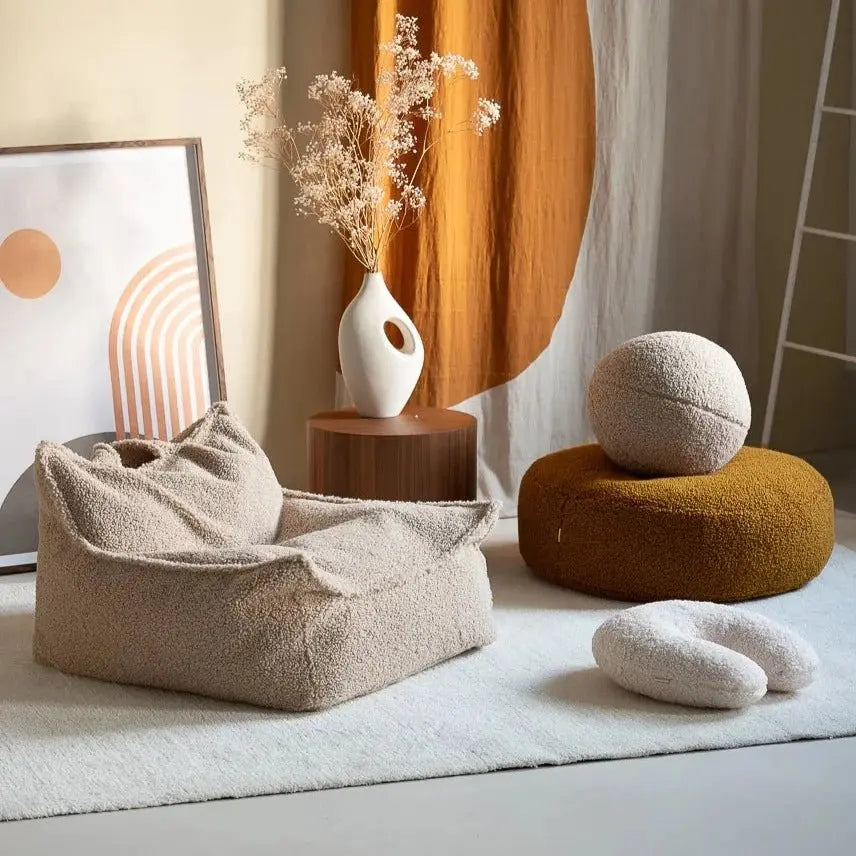 WIGIWAMA - Fauteuil Pouf Biscuit Molletonné