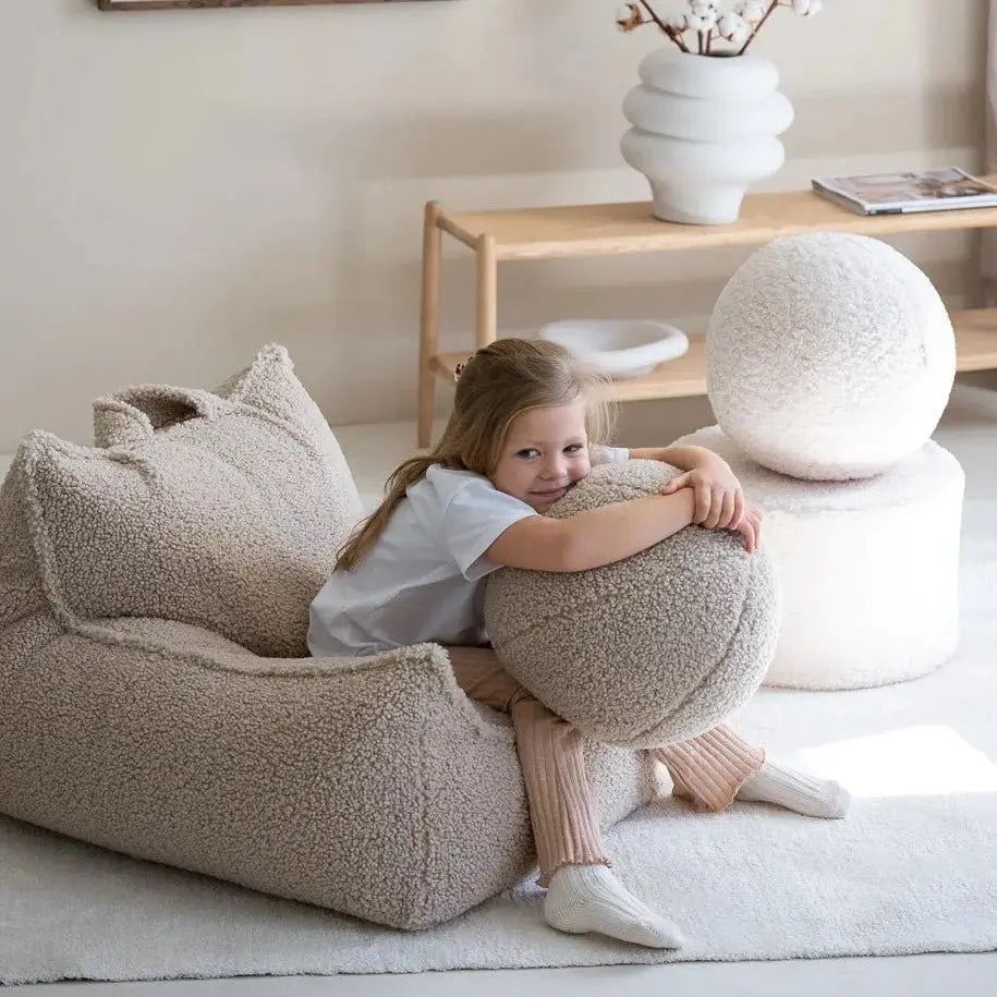WIGIWAMA - Fauteuil Pouf Biscuit Molletonné