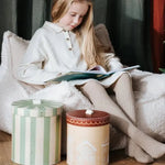 WIGIWAMA - Fauteuil Pouf Blanc Crème Molletonné