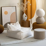 WIGIWAMA - Fauteuil Pouf Blanc Crème Molletonné