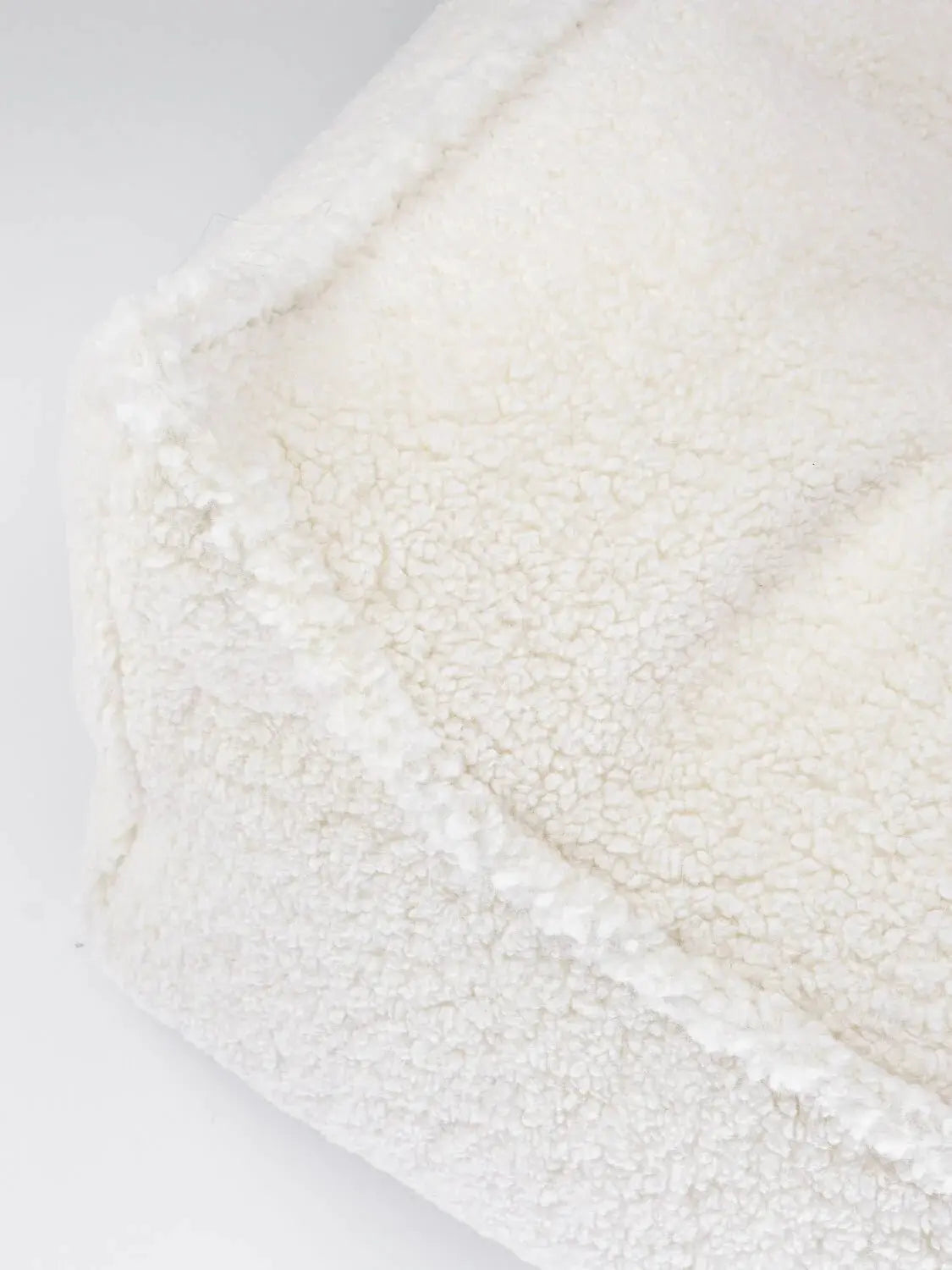 WIGIWAMA - Fauteuil Pouf Blanc Crème Molletonné