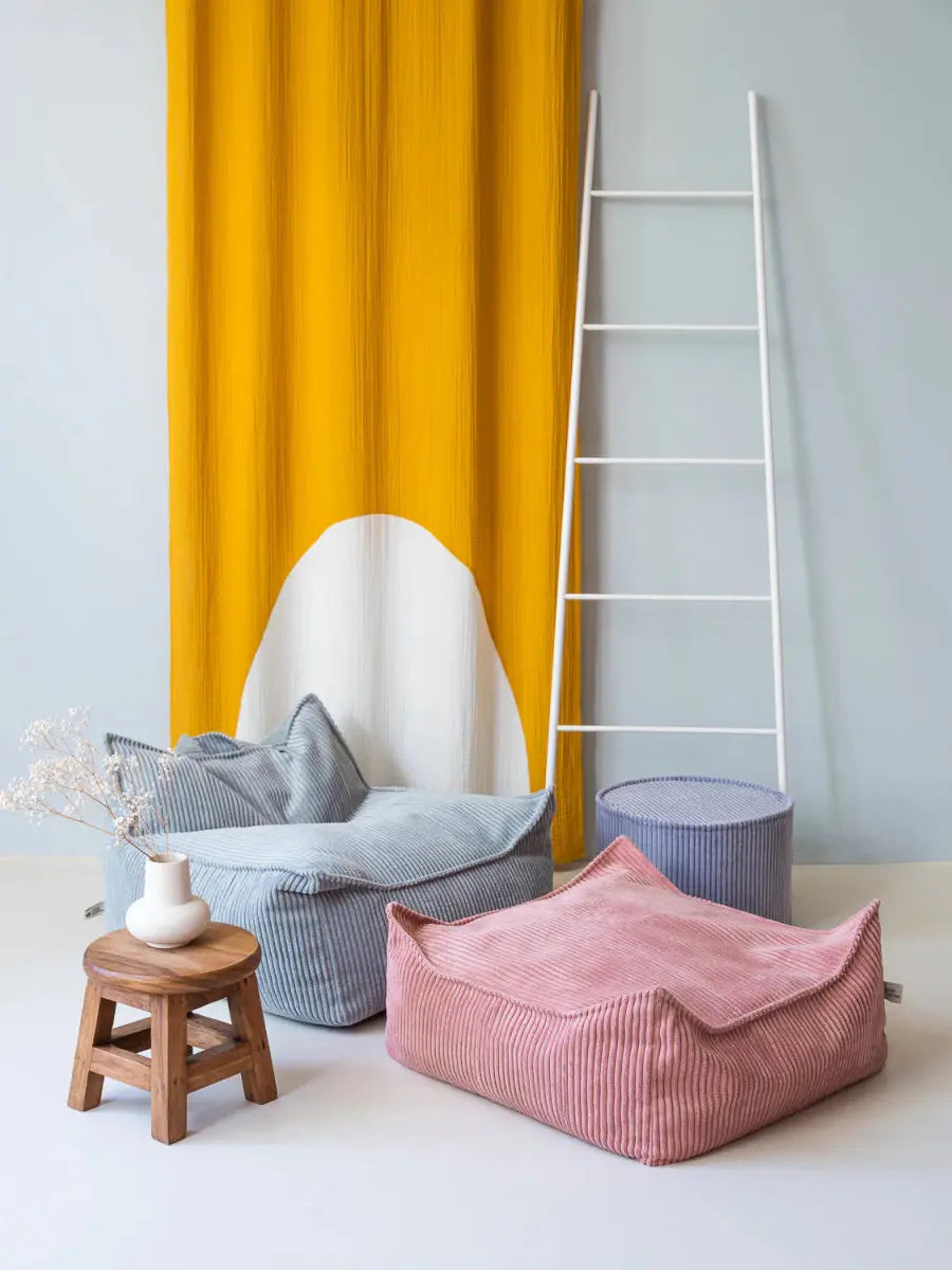 WIGIWAMA - Fauteuil Pouf Menthe Poivrée - Velours Côtelé