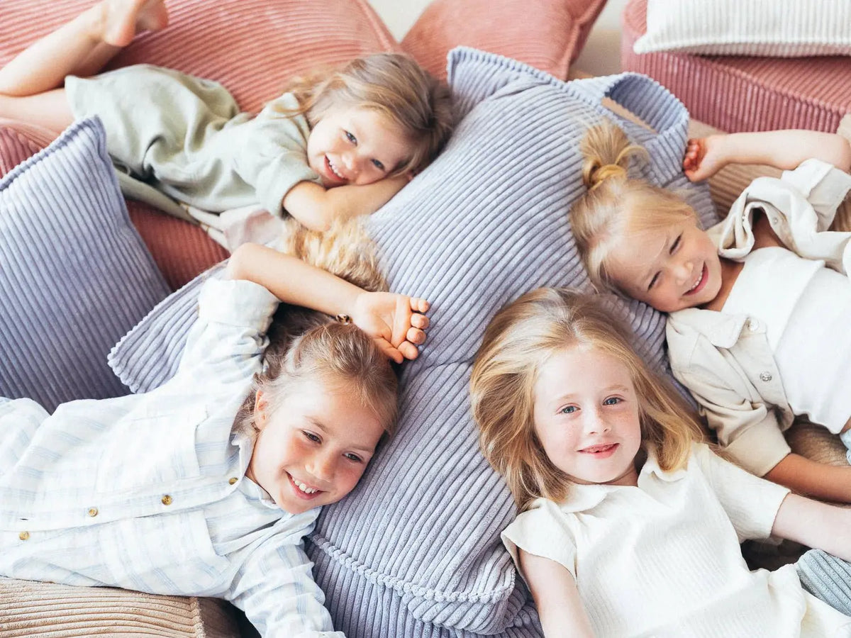 WIGIWAMA - Fauteuil Pouf Poire Bleu Myrtille