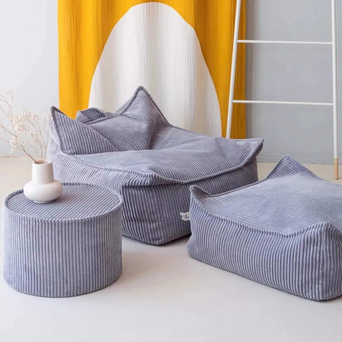 WIGIWAMA - Fauteuil Pouf Poire Bleu Myrtille