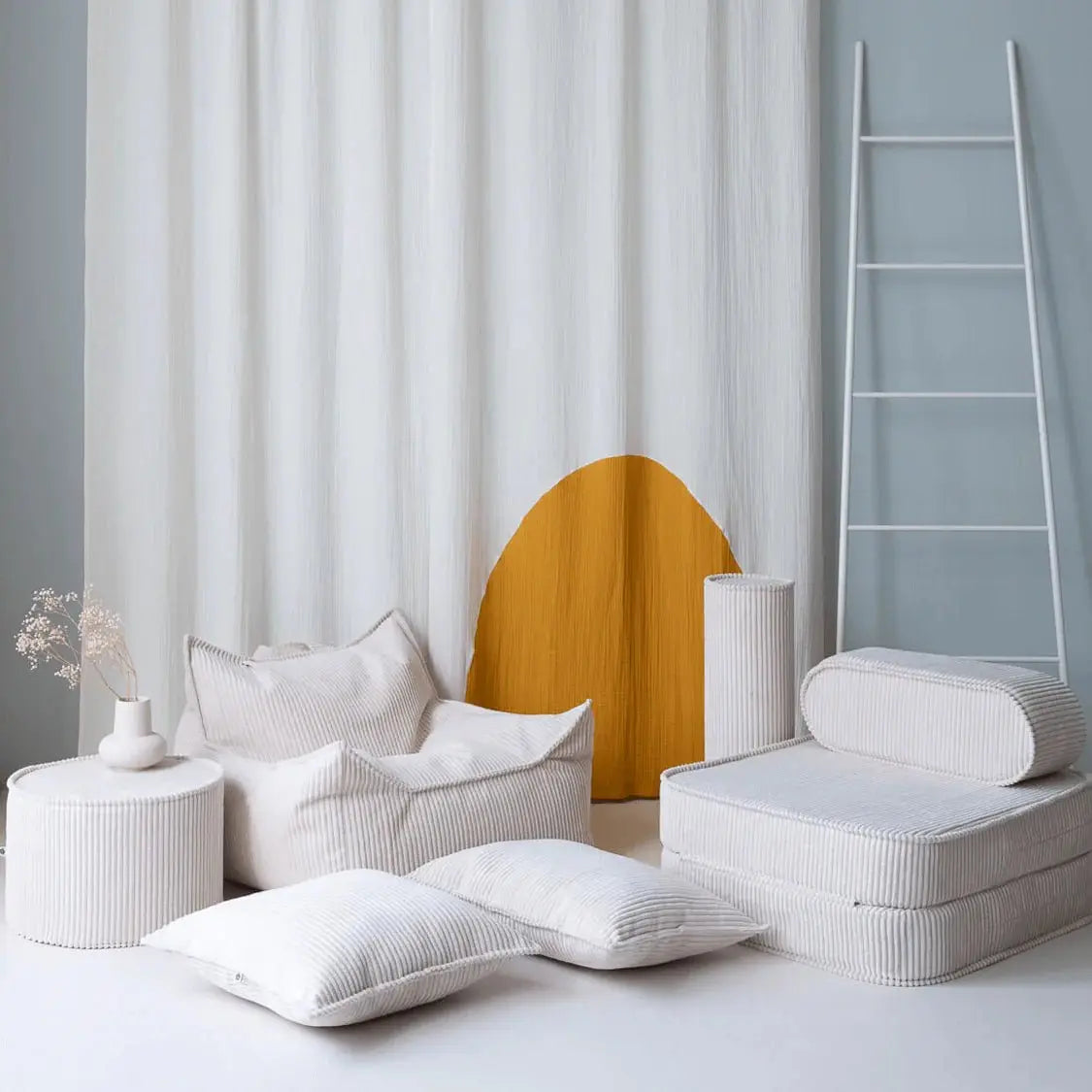 WIGIWAMA - Fauteuil Pouf Poire Guimauve