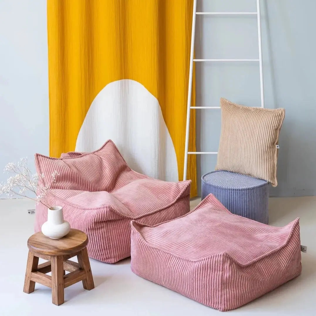 WIGIWAMA - Fauteuil Pouf Poire Mousse Rose