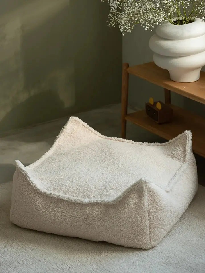 WIGIWAMA - Pouf Carré Blanc Crème