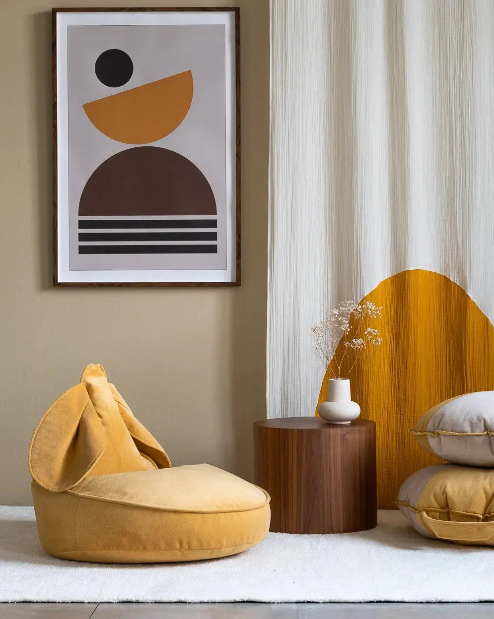 WIGIWAMA-Pouf Lapin Caramel Salé-Les Petits