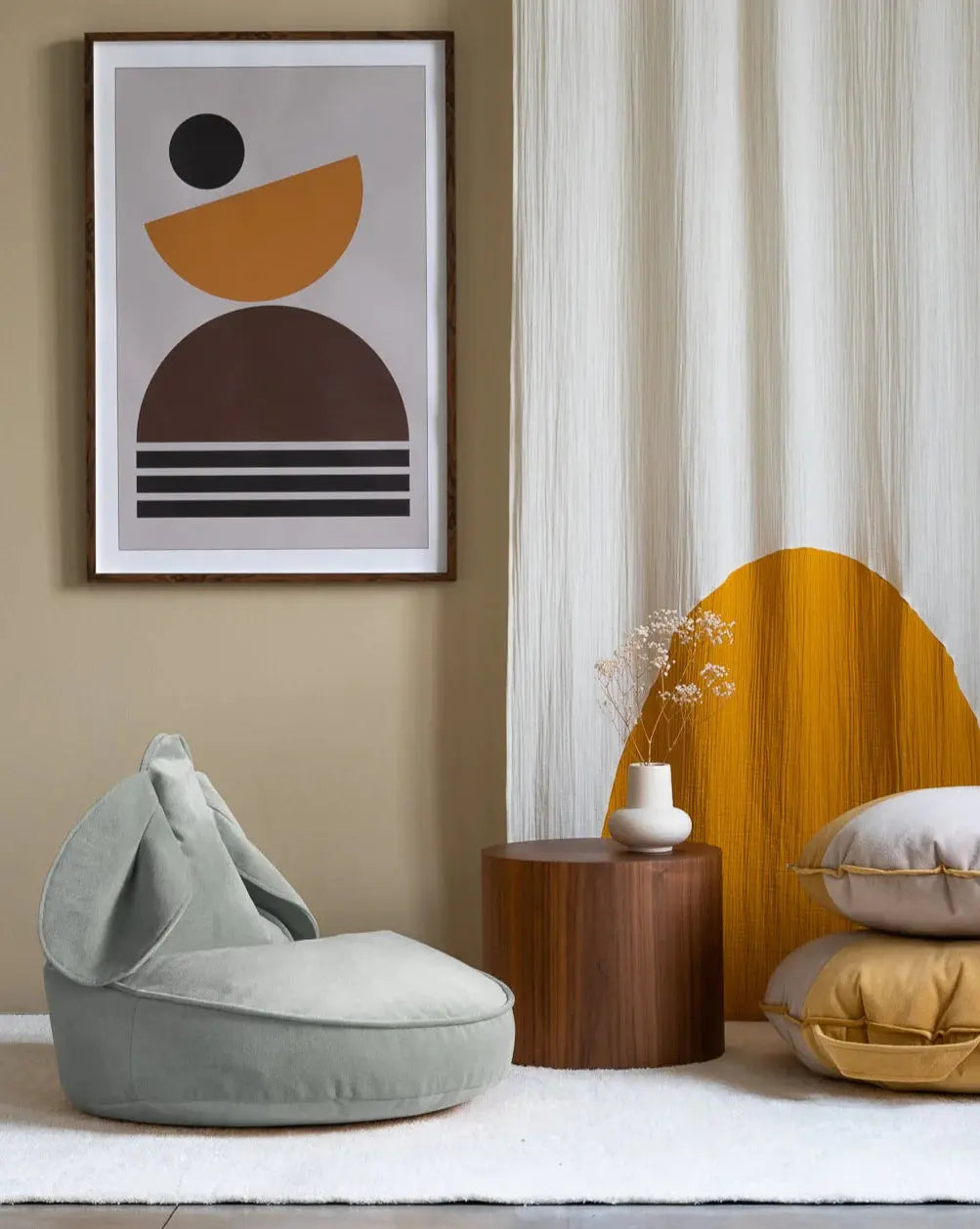 WIGIWAMA-Pouf Lapin Vert Misty-Les Petits