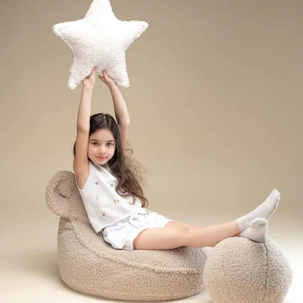 WIGIWAMA - Pouf Ours Biscuit Molletonné