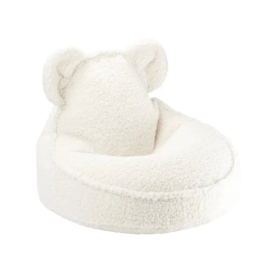 WIGIWAMA - Pouf Ours Blanc Crème Molletonné