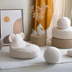 WIGIWAMA - Pouf Ours Blanc Crème Molletonné